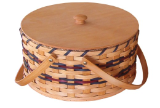 Wicker Basket - Pie Carrier Basket w/lid & divider Wicker Basket - Pie Carrier Basket w/lid & divider