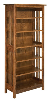 Bookcase, Mission w/5 adjustable shelves Bookcase, Mission w/5 adjustable shelves