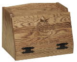 Breadbox w/ Wheat Carving & Message Breadbox w/ Wheat Carving & Message