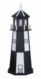 Checkered Garden Lighthouse - Black / White Checkered Garden Lighthouse - Black / White