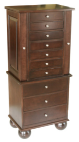 Jewelry Armoire, Bun Feet Base Jewelry Armoire, Bun Feet Base