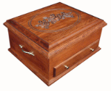 Silverware Chest w/Lid Carvings