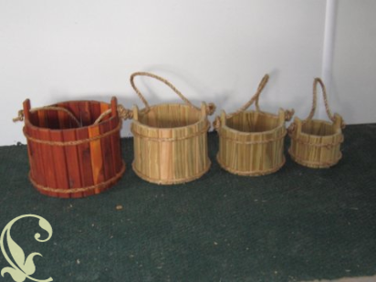 Wooden Bucket Planters/Wishing wells